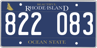 RI license plate 822083