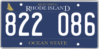 RI license plate 822086