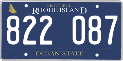 RI license plate 822087