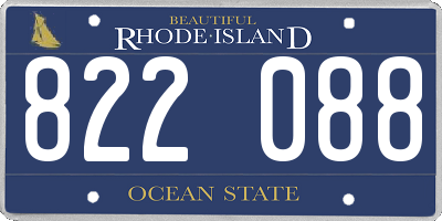 RI license plate 822088