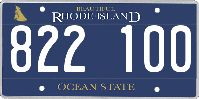 RI license plate 822100