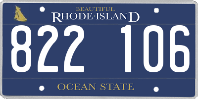 RI license plate 822106