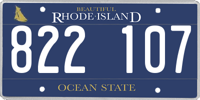 RI license plate 822107
