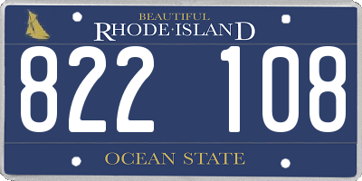 RI license plate 822108