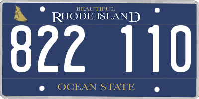 RI license plate 822110
