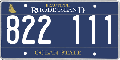 RI license plate 822111