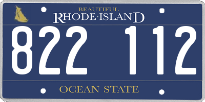 RI license plate 822112