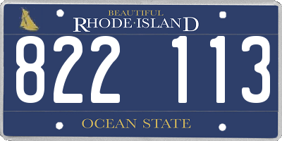RI license plate 822113