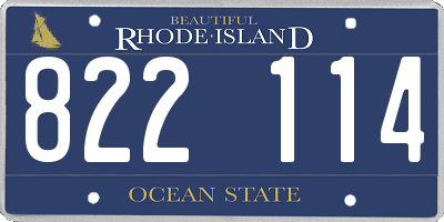 RI license plate 822114