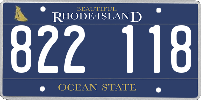 RI license plate 822118