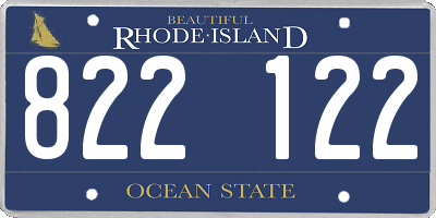 RI license plate 822122