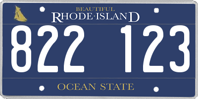 RI license plate 822123