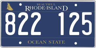 RI license plate 822125