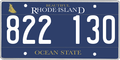 RI license plate 822130