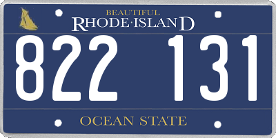 RI license plate 822131
