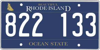 RI license plate 822133