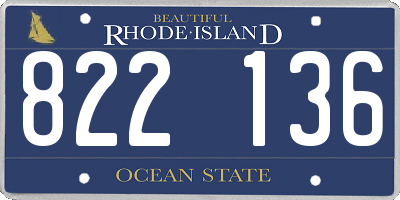 RI license plate 822136