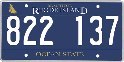 RI license plate 822137