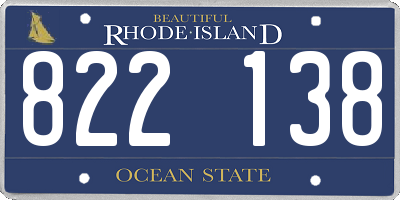 RI license plate 822138