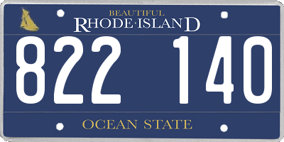 RI license plate 822140