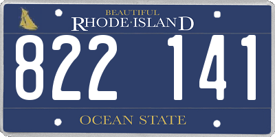 RI license plate 822141
