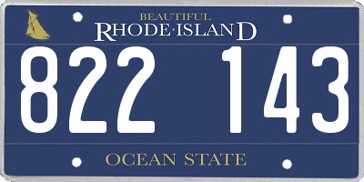 RI license plate 822143