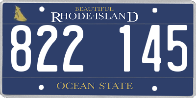 RI license plate 822145