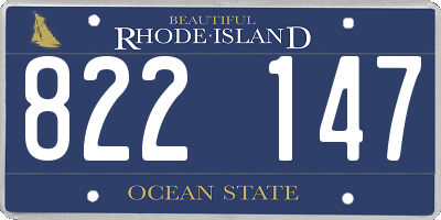 RI license plate 822147