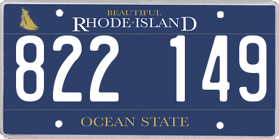 RI license plate 822149