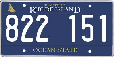 RI license plate 822151
