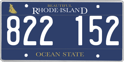 RI license plate 822152
