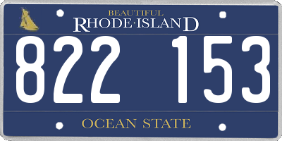 RI license plate 822153