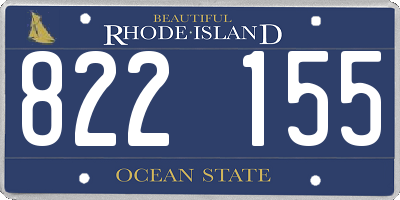 RI license plate 822155