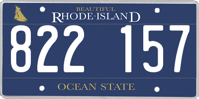 RI license plate 822157