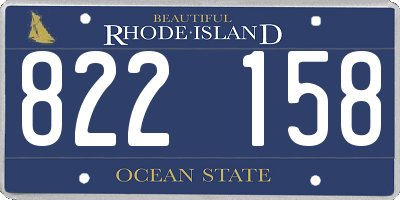 RI license plate 822158