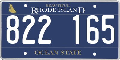 RI license plate 822165