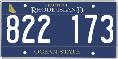 RI license plate 822173