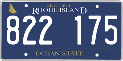 RI license plate 822175