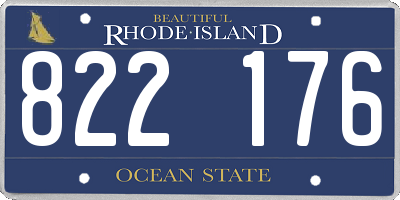 RI license plate 822176
