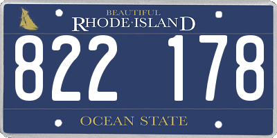 RI license plate 822178