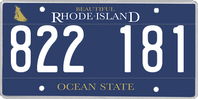 RI license plate 822181