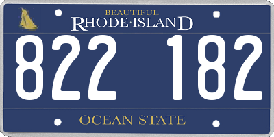 RI license plate 822182