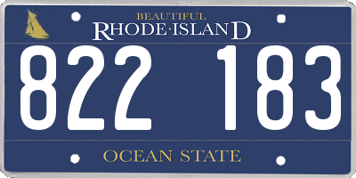 RI license plate 822183