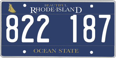 RI license plate 822187