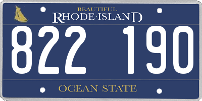 RI license plate 822190