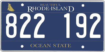 RI license plate 822192