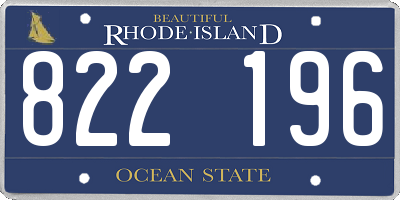 RI license plate 822196