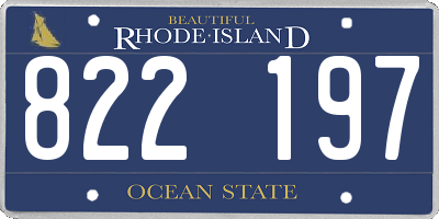 RI license plate 822197