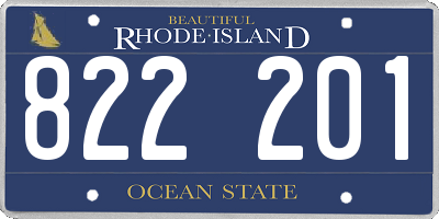 RI license plate 822201