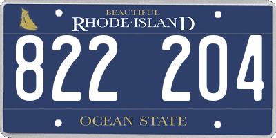 RI license plate 822204